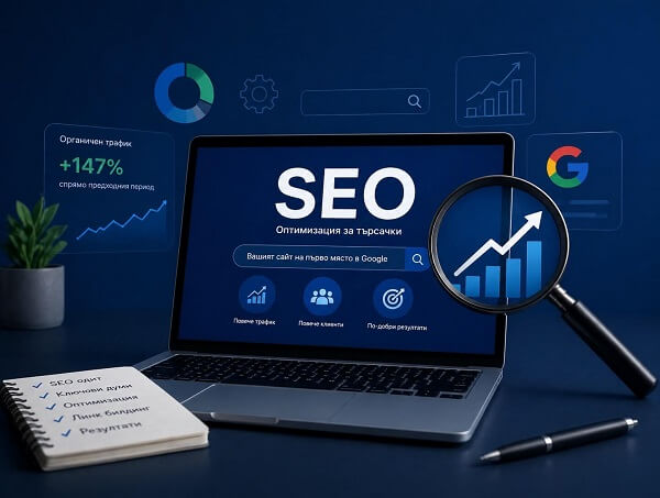 SEO оптимизация за търсачки — органичен трафик, ключови думи, резултати